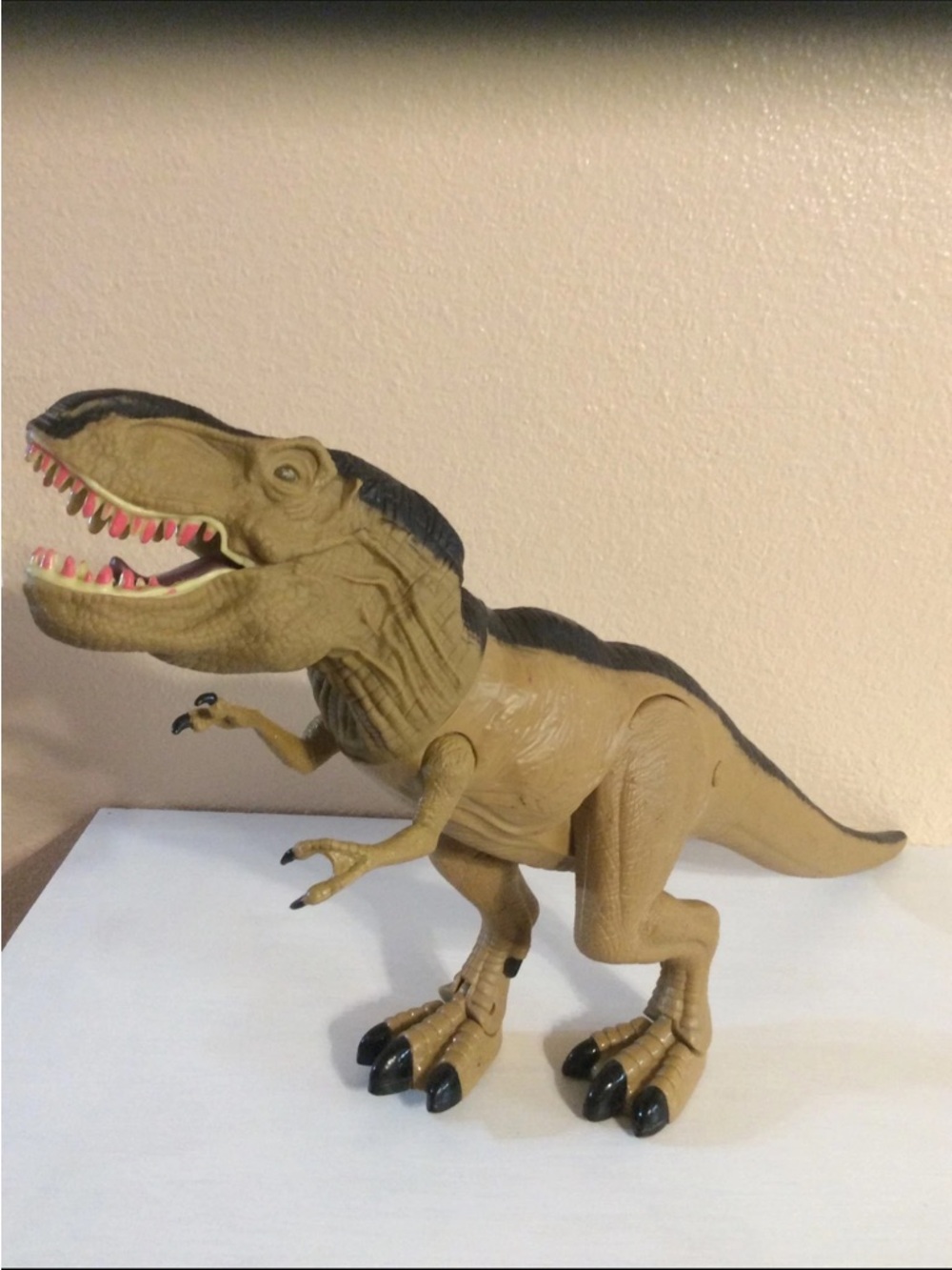 Walking T-Rex Adventure Force Mighty Megasaur Light Brown Neck Moves W/ Sound